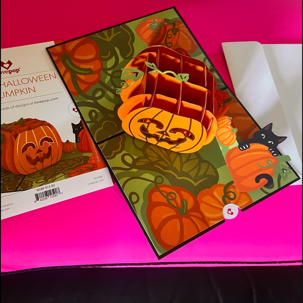 Halloween pop up 3D pumpkin New in wrapper